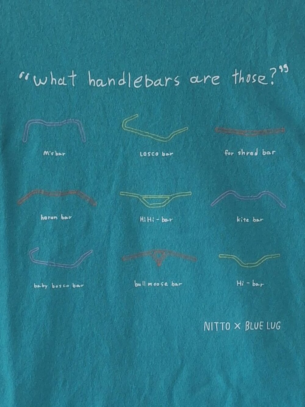 T Shirt What Bicycle Handlebars Are Those Nitto x Blue Lug Cycling Size XL